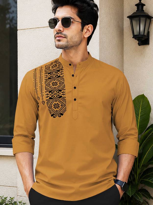VeBNoR Solid Cotton Blend Straight Kurta for Men