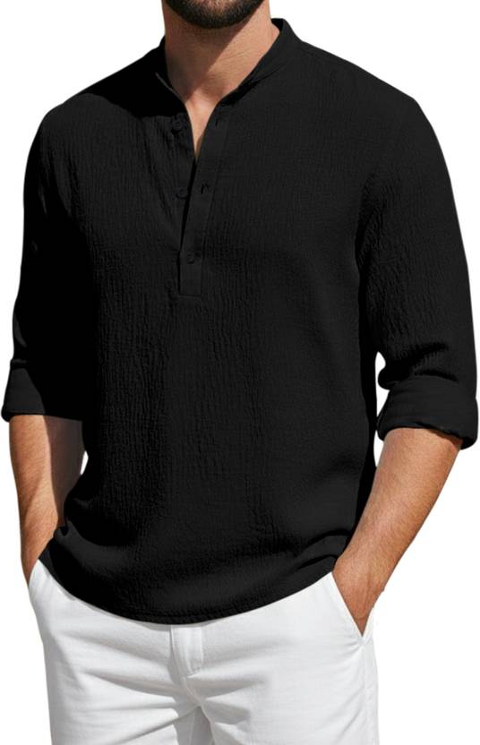 bellstone Solid Cotton Blend Straight Kurta for Men