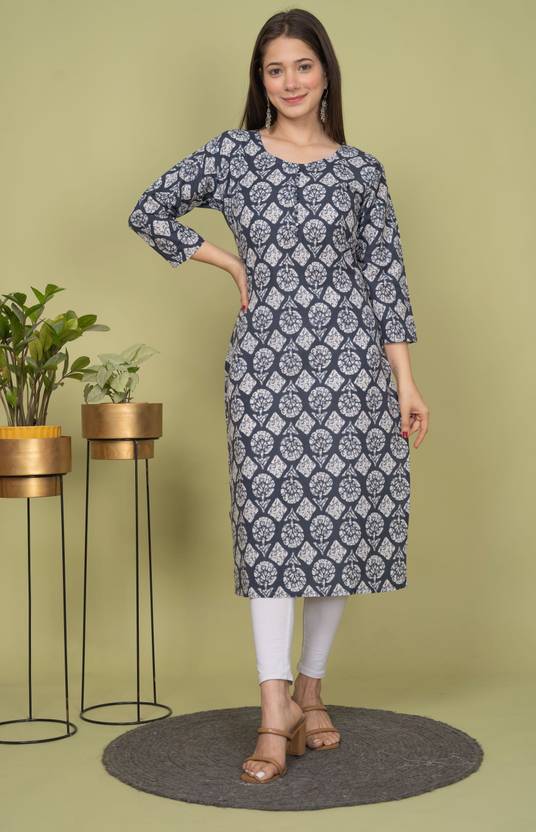 Sitaram Designer Paisley Cotton Blend Straight Kurta for Women