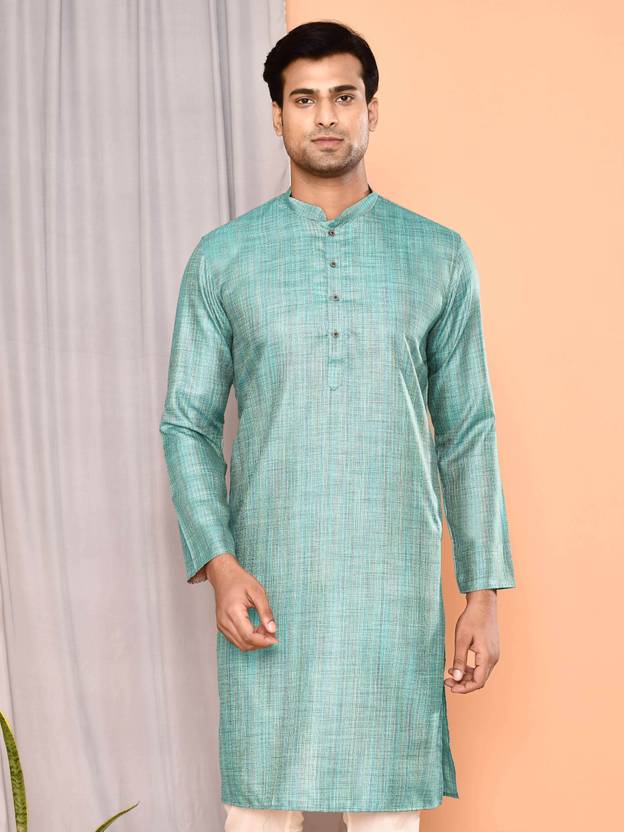 Maahi Fabs Solid Pure Cotton Straight Kurta for Men