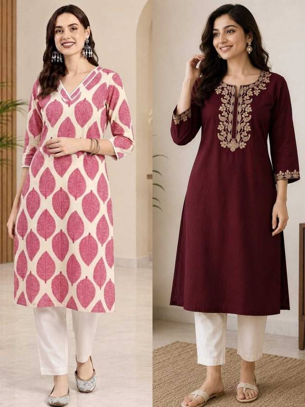 INDOFABRIC Women Printed Straight Kurta