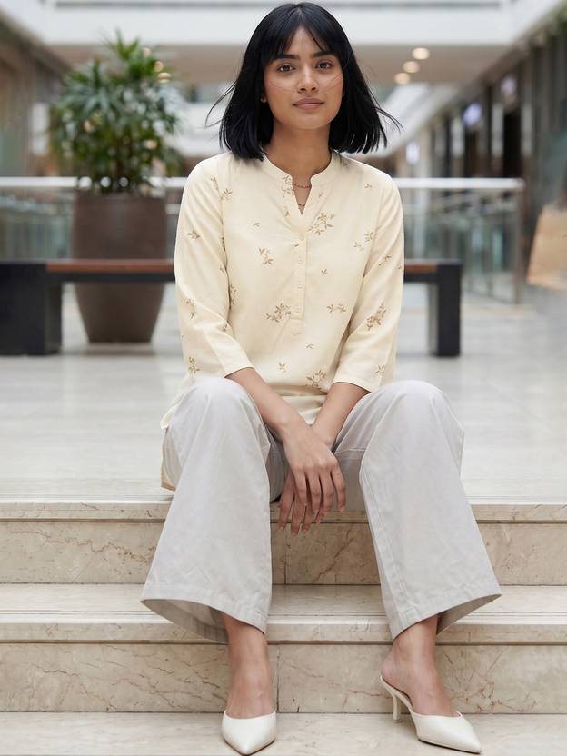 Melange by Lifestyle Women Embroidered A-line Kurta