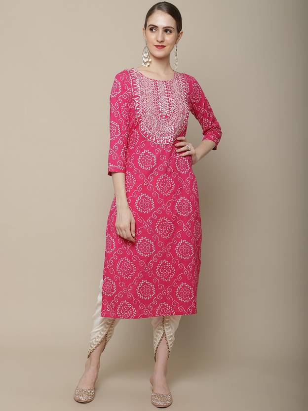 Vastramyaa Printed Pure Cotton Straight Kurta for Women