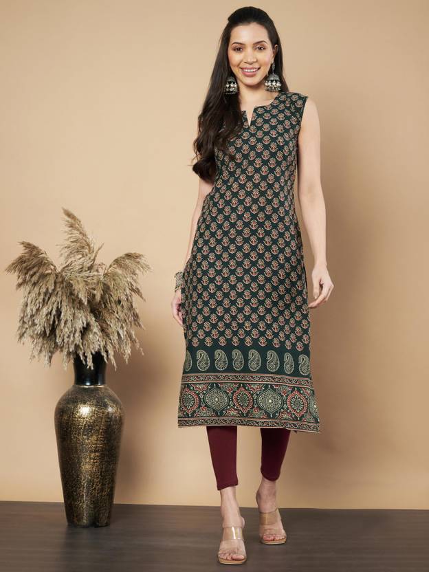VBUYZ Women Floral Print Straight Kurta
