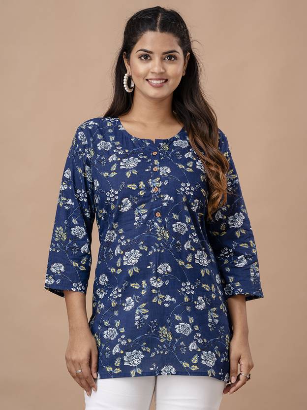 Feranoid Retail Floral Print Pure Cotton Straight Kurta for Women