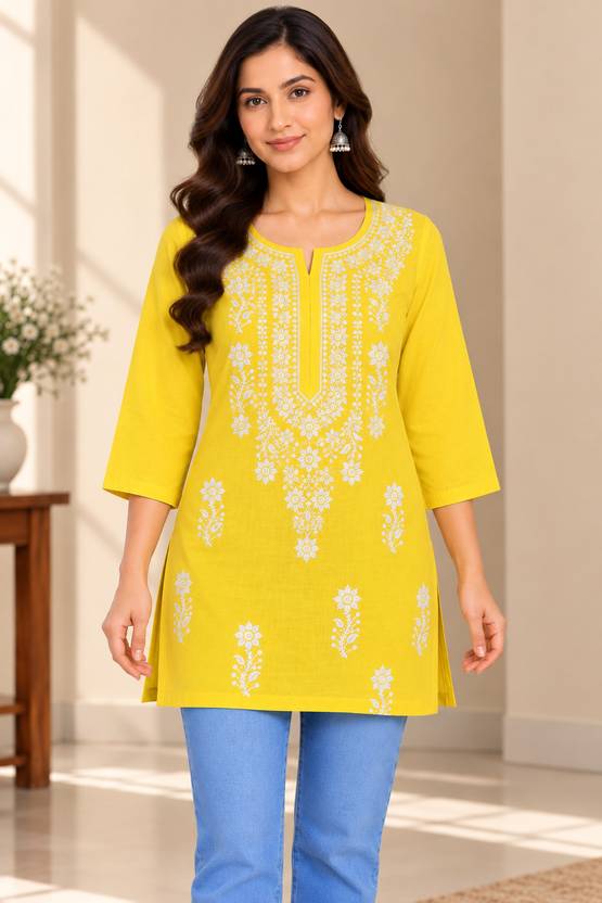 Nazaqat Embroidered Pure Cotton Straight Kurta for Women