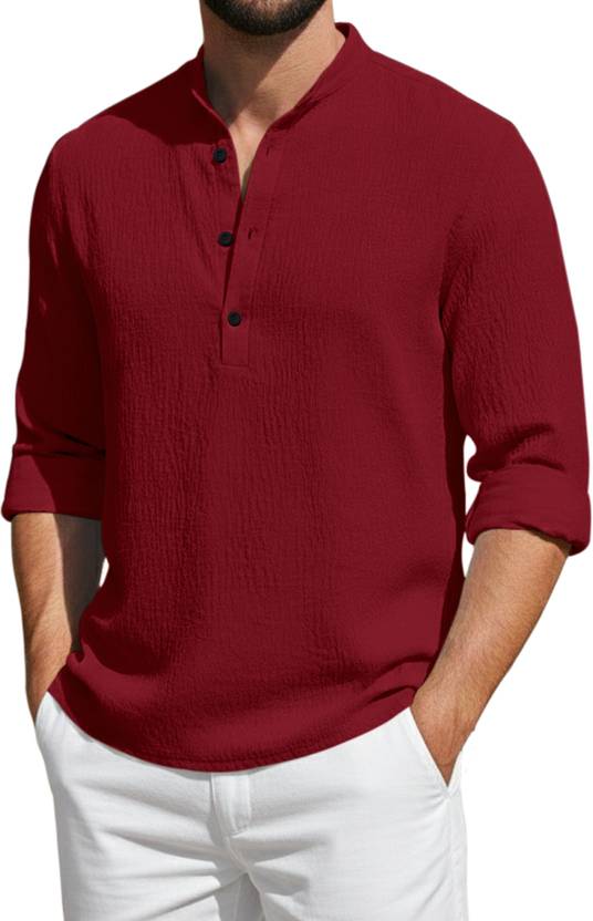 bellstone Solid Cotton Blend Straight Kurta for Men