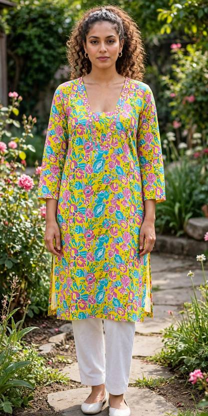 Ishwarii Printed Viscose Rayon A-line Kurta for Women