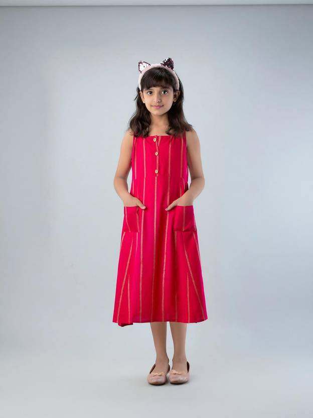 DMP EXPORT Girls Striped A-line Kurta