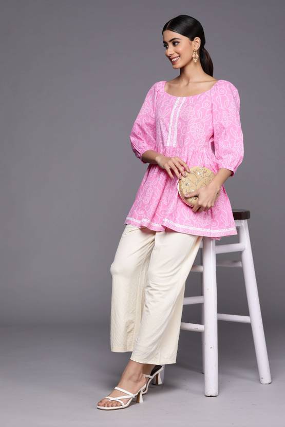 GERUA BY LIBAS Printed Cotton Blend A-line Kurta for Women