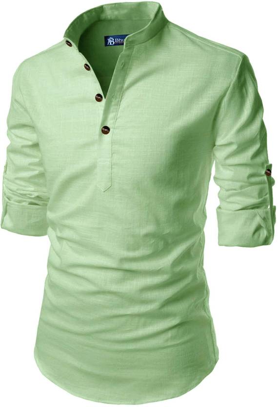 BHUVIKOO Men Solid Straight Kurta