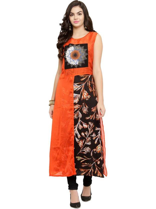 AD4U Solid Viscose Rayon A-line Kurta for Women