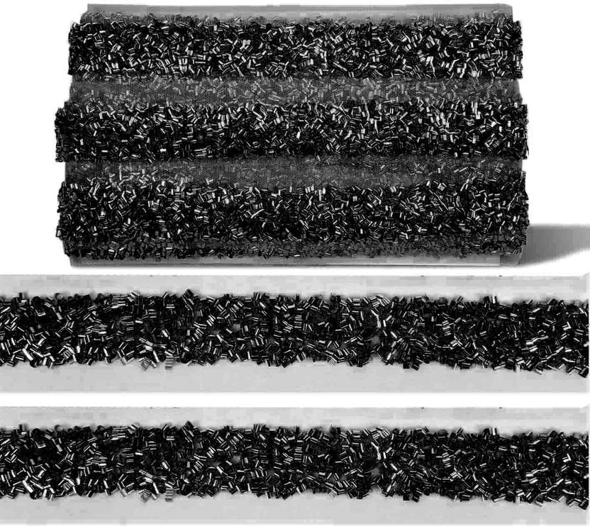 Stylewell KCWG0497-04-05 (2.5cm X 3 Mtr) Black Cut Daana Nett Gota Trim Lace Border For Saree & Lehengas Lace Reel