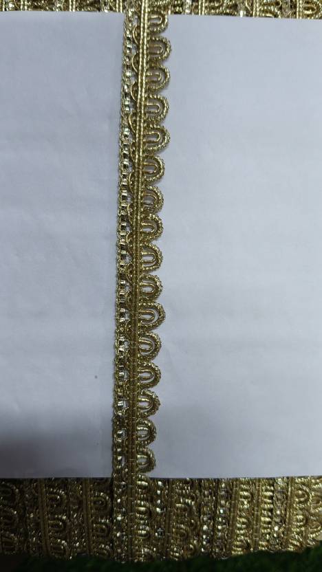 ARLACEA Golden Edge Zari Lace Border for Saree, Dupatta, Blouse (8 METER)n Lace Reel