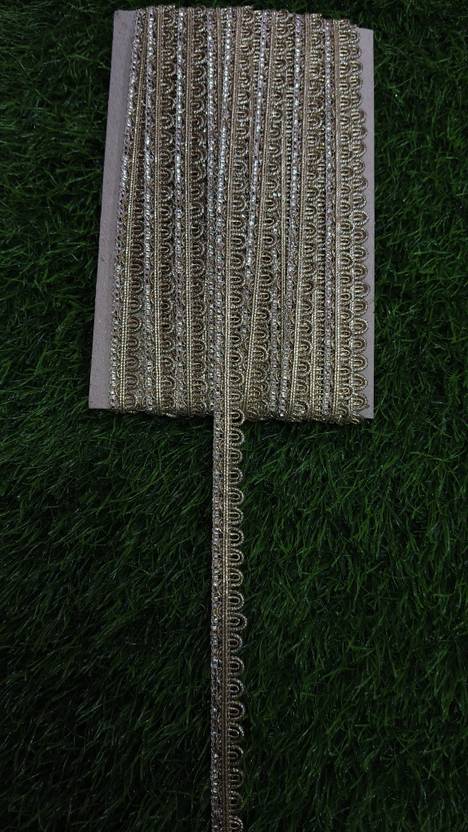 ARLACEA Golden Edge Zari Lace Border for Saree, Dupatta, Blouse (8 METER)m Lace Reel