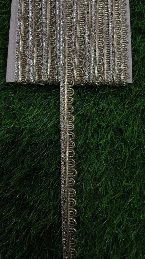 ARLACEA Golden Edge Zari Lace Border for Saree, Dupatta, Blouse (8 METER)k Lace Reel