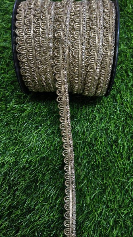 ARLACEA Golden Edge Zari Lace Border for Saree, Dupatta, Blouse (8 METER)g Lace Reel