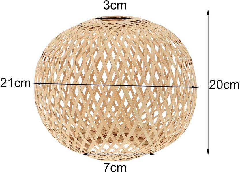 BNF Bamboo Woven Lampshade Handwoven Rustic For Kitchen Island Teahouse