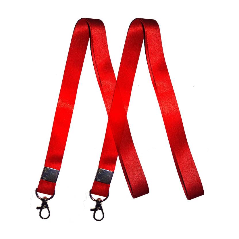 AmanGola Lanyard/Plain Ribbon(RED) (Pack of 2) Unisex Solid Plain Red Lanyard for Office Lanyard