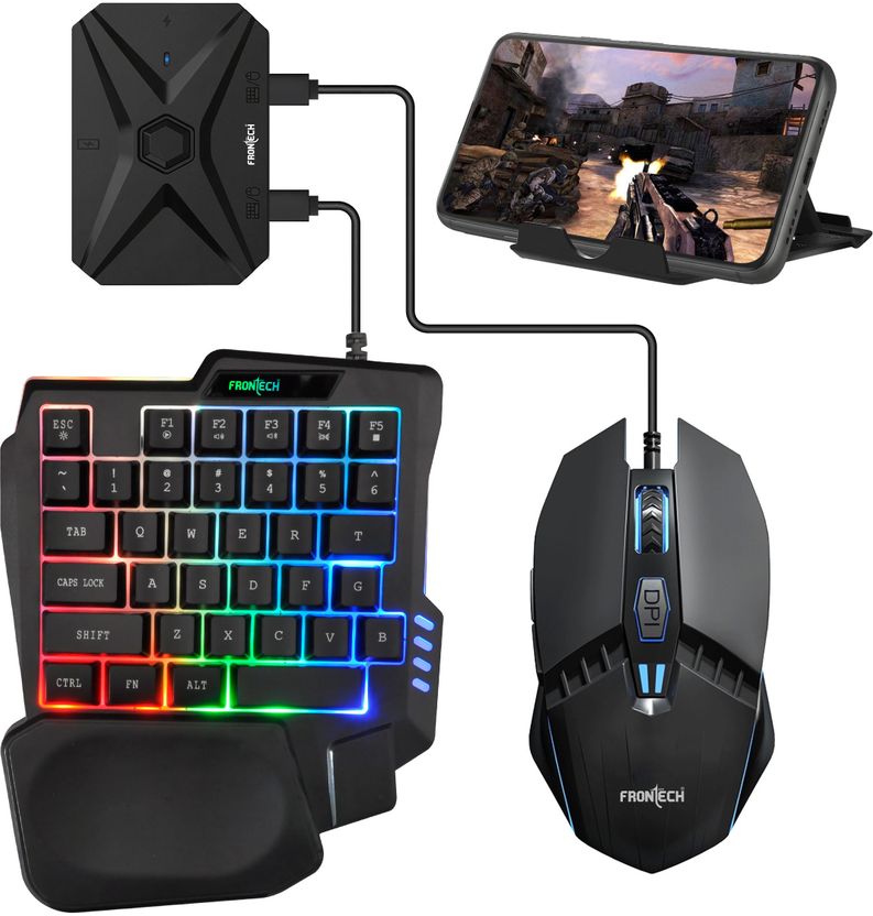 Frontech 4-in-1 Gaming Combo with RGB Keyboard and Mouse - Image 1