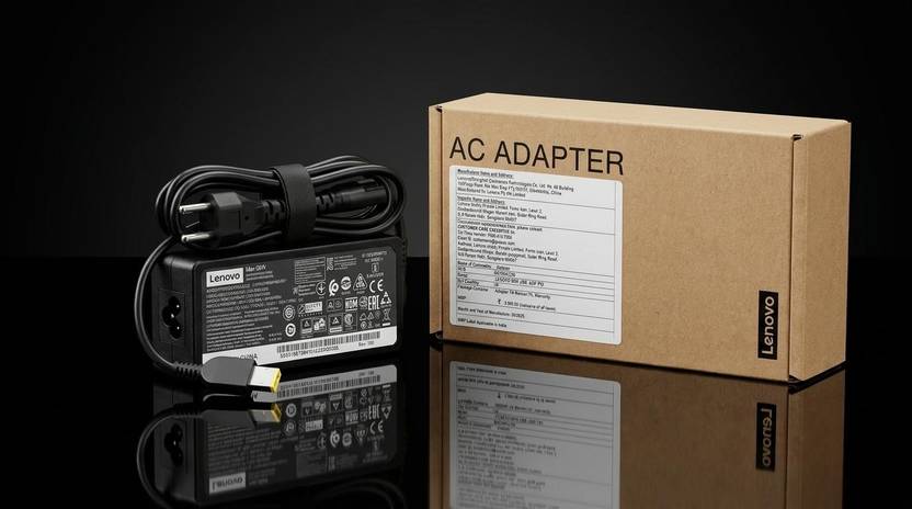 Lenovo 65W AC Laptop Charger Square USB Pin Adapter with Power Cord Compatible 65 W Adapter
