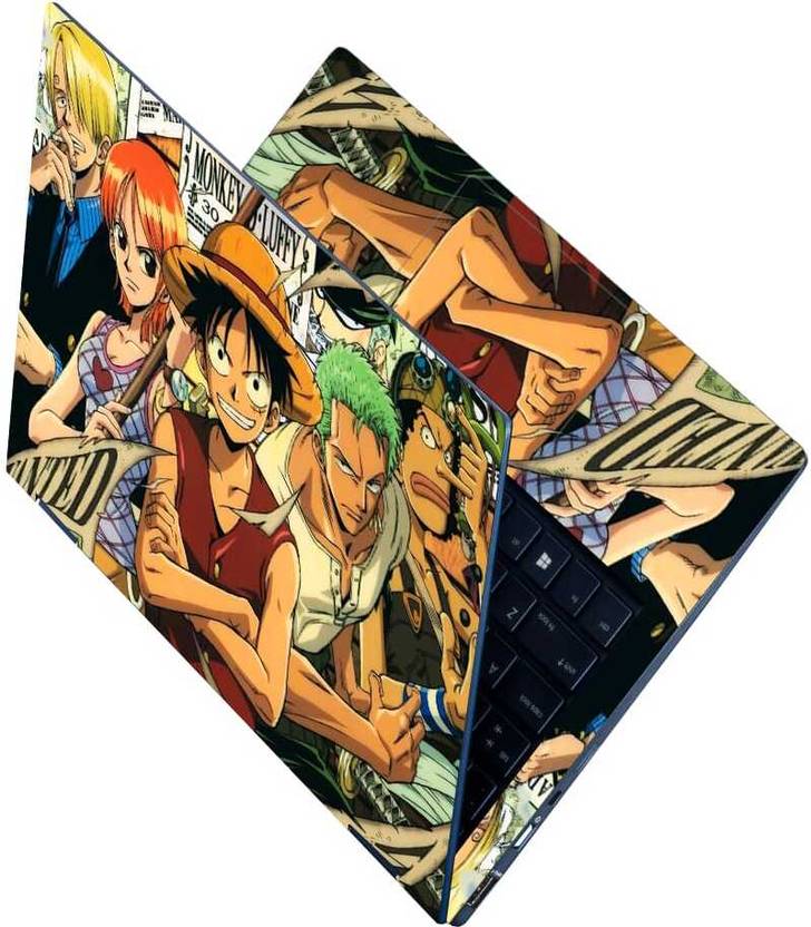 Anweshas Full Body Laptop Skin Sticker Fits Size Upto 15.6 inches - Anime One Piece OP04 Self Adhesive Vinyl Reusable Laptop Skin Compatible for 15.6 inch