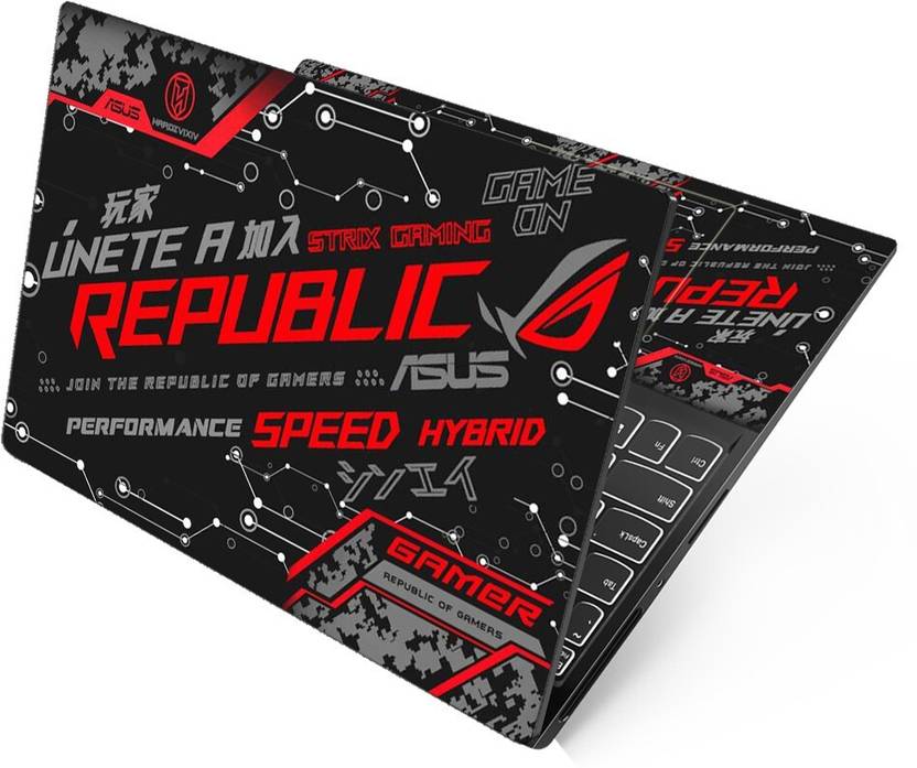 Anweshas HD Printed Full Panel Laptop Skin Sticker Vinyl Fits Size Upto 15 inches No Residue, Bubble Free, Waterproof - Hybrid Gamer Self Adhesive Vinyl Reusable Laptop Skin Compatible for 15.6 inch