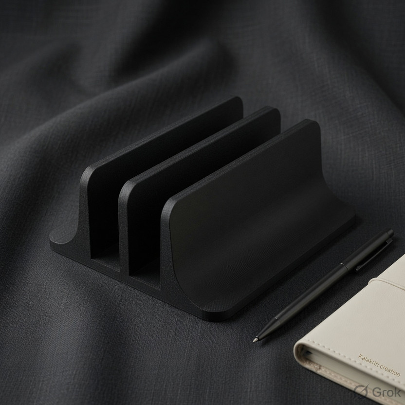 3D Printed 3 Slot Laptop Holder Stand for Desk – Vertical PLA Laptop Organizer | Kalakriti Creations