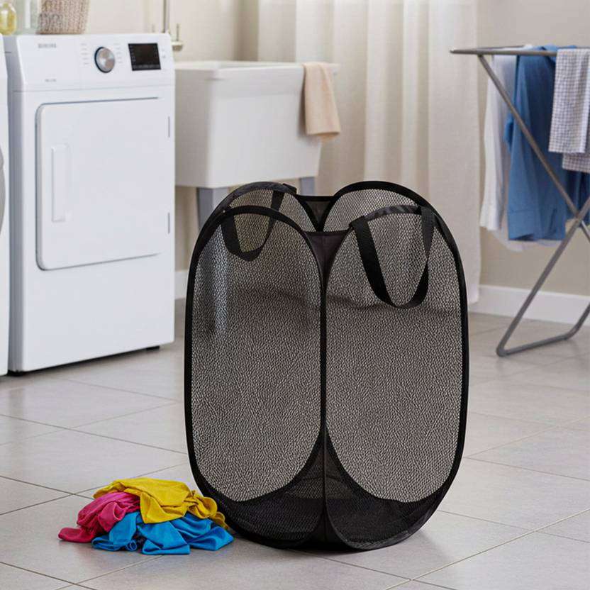 Heart Home 20 L Black Laundry Bag