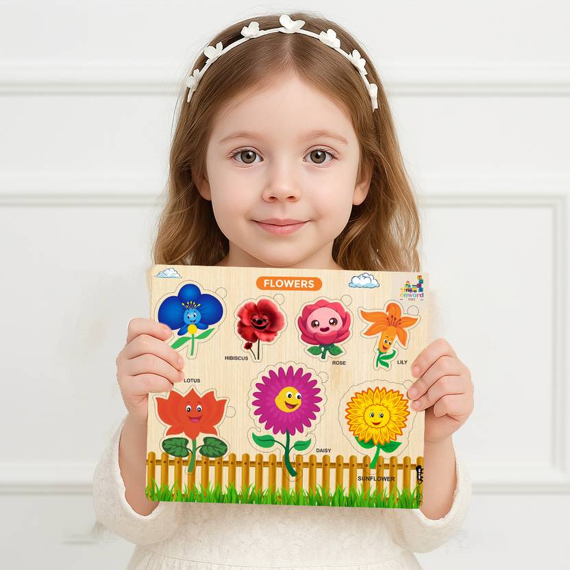 ASHOOJATEX Learning & Educational wooden Flower with best puzzle for kids toy