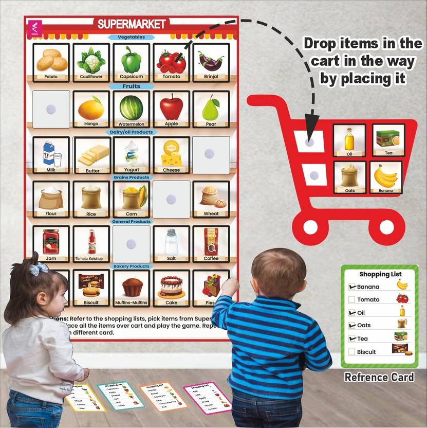 WISSEN Wooden Supermarket Velcro Chart Activity game Price in India ...