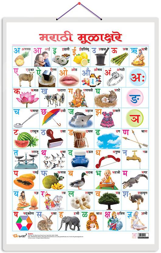 GO WOO Marathi Varnamala?(Marathi) Educational chart with Dust resistant Lamination Price in
