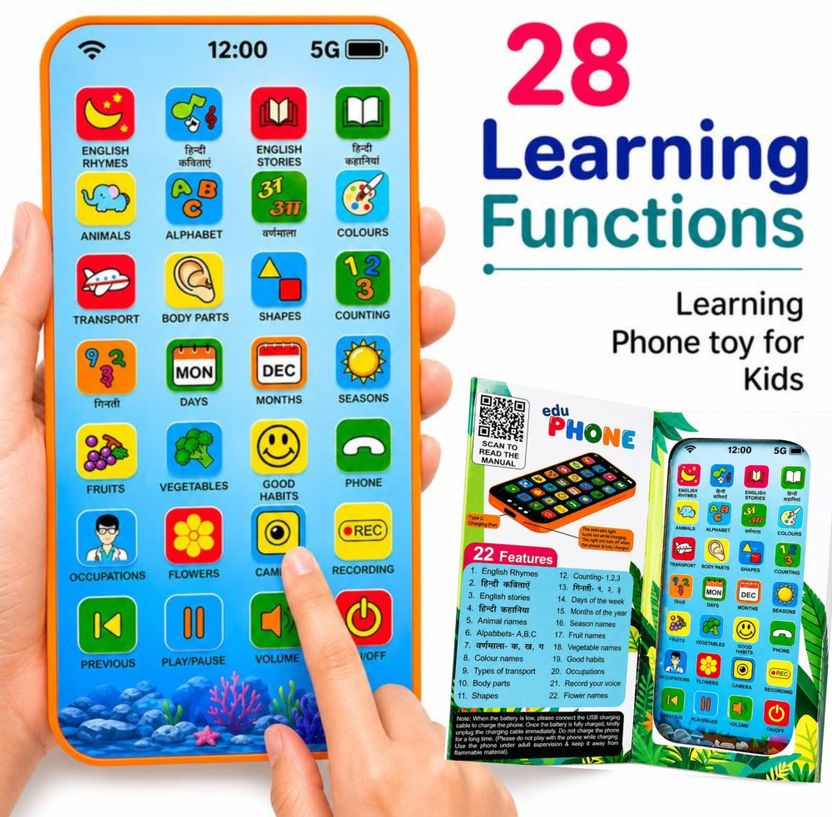 TOVVOCO Educational Phone Toy for Kids Rechargeable - Image 3