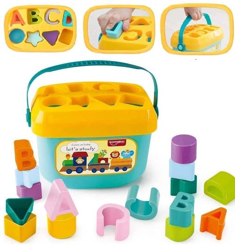ASHOOJATEX Educational Activity Shape Sorter Baby and Toddler Toy, ABC and Shape Pieces