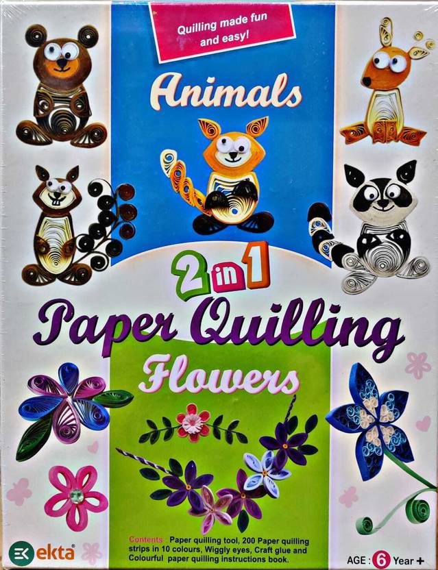 CORAL Paper Quilling Game of Animals & Flowers for Kids Skill