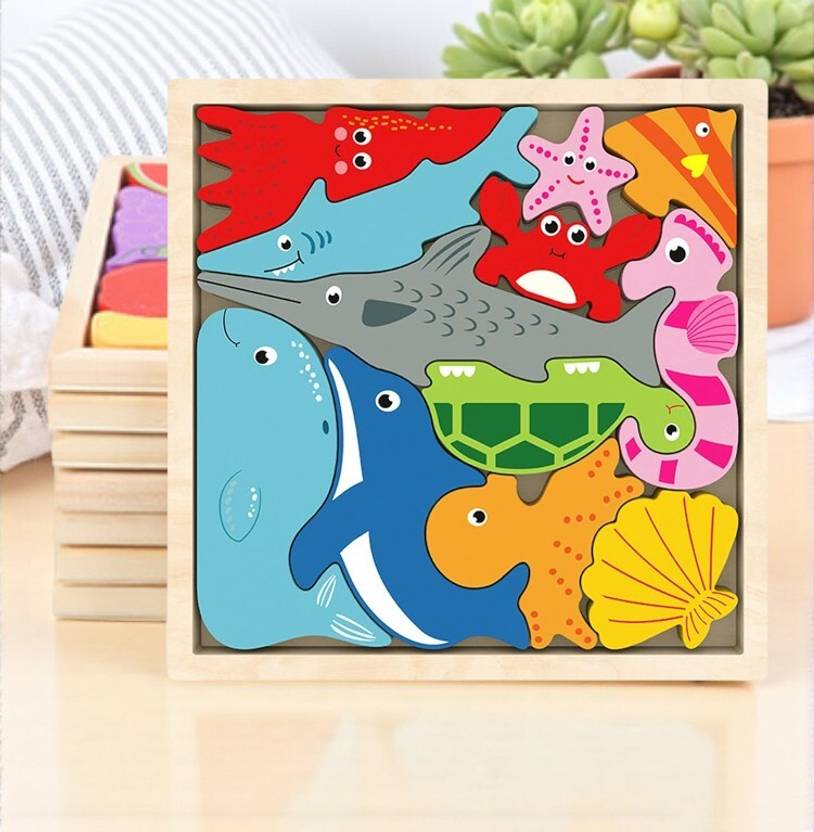 VHD Sea Animal Wooden Jigsaw Puzzle for Kids – Educational Toy Q2 Price ...