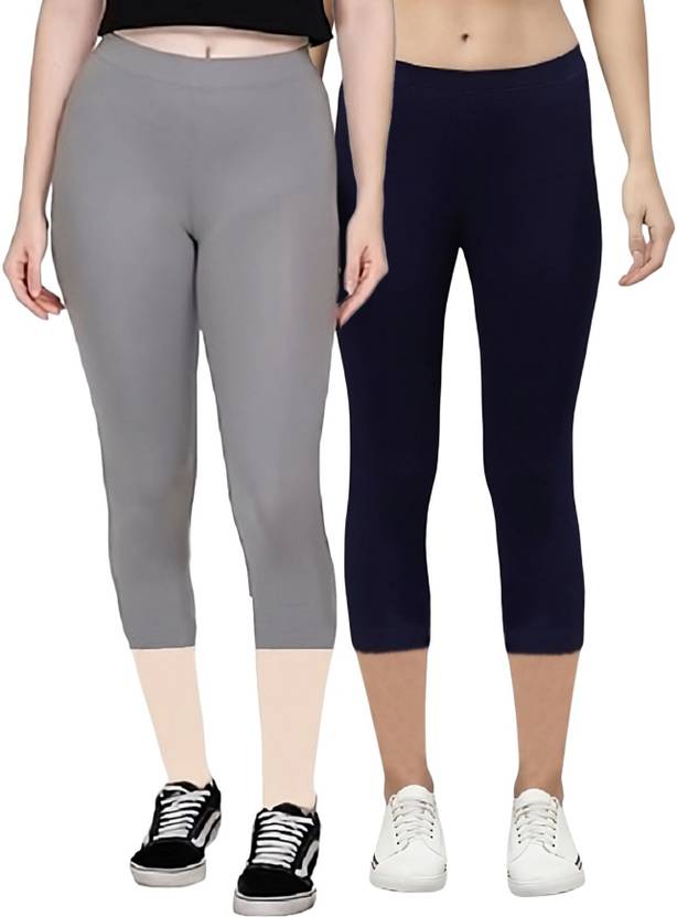 Rocksy 3/4th Capri leggings Women Dark Blue, Grey Capri