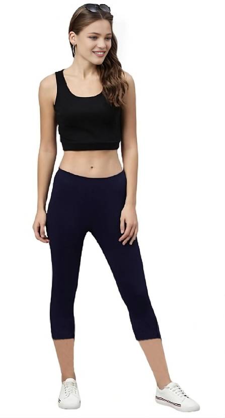 Rocksy 3/4th Capri leggings Women Blue Capri