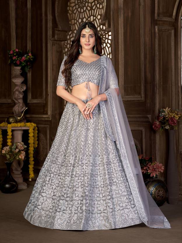kvsfab Embroidered Semi Stitched Lehenga Choli