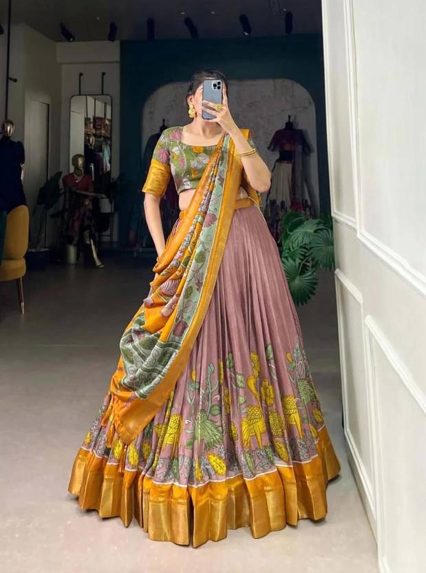AAYUSHYAM ENTERPRISE Printed Semi Stitched Lehenga Choli