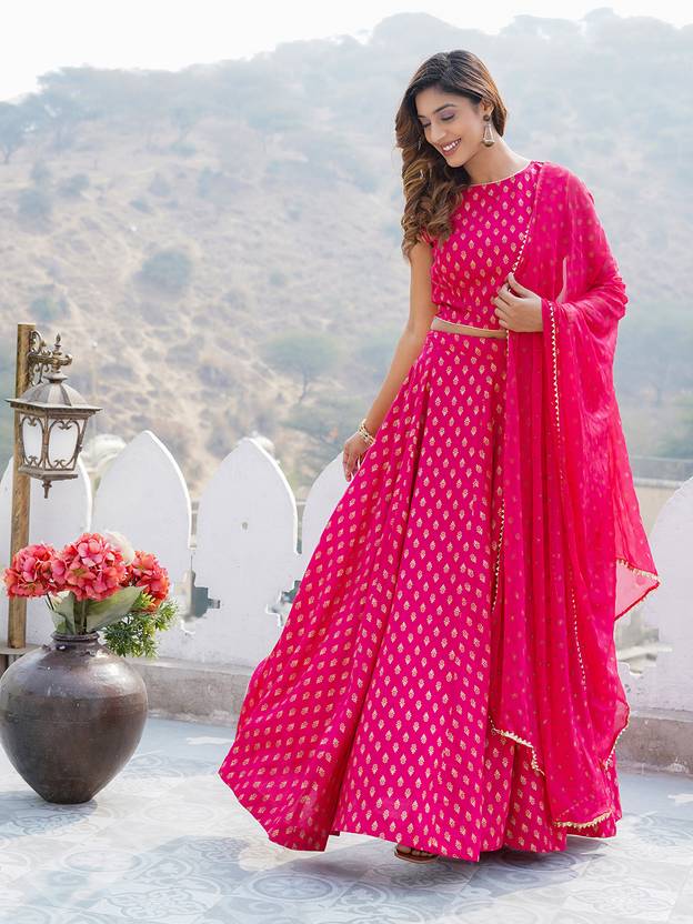jaitpuriya Printed Stitched Lehenga Choli