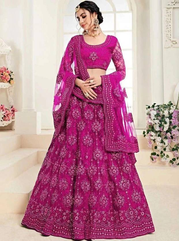 Udbhav Export Embroidered Semi Stitched Lehenga Choli