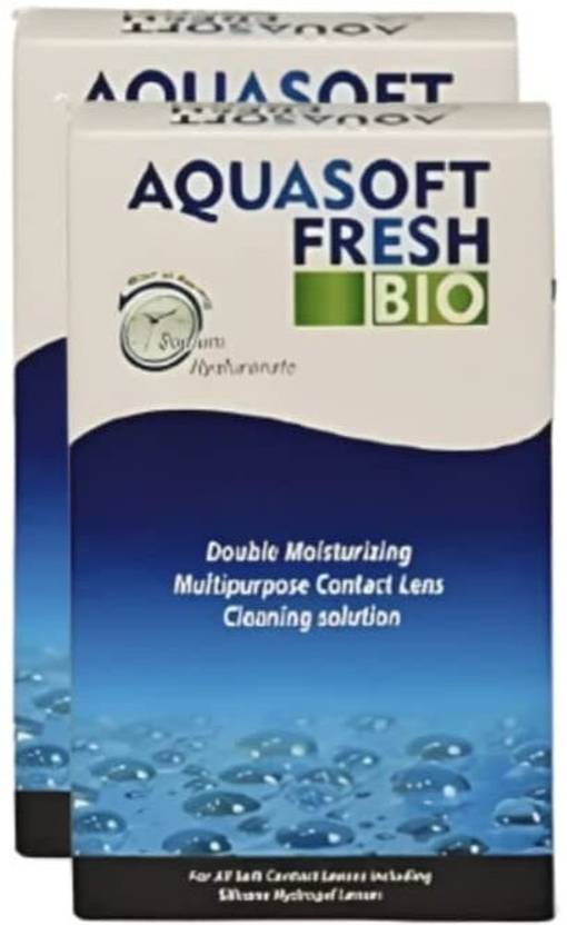 AQUASOFT Fresh Bio, Soft contact lens solution (Pack of 2) multi purpose