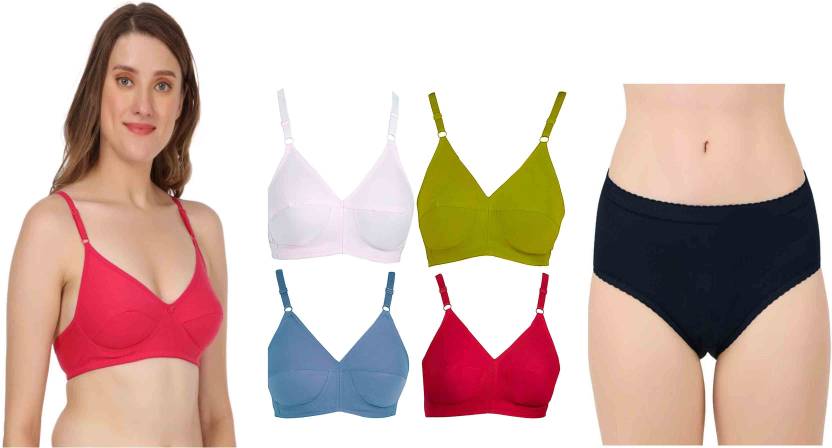 G BEAUTY Bra & Panty Set Solid Multicolor Lingerie Set