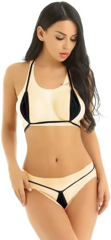 Dreamish Bra & Panty Set Solid Black Lingerie Set