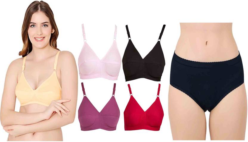 G BEAUTY Bra & Panty Set Solid Multicolor Lingerie Set