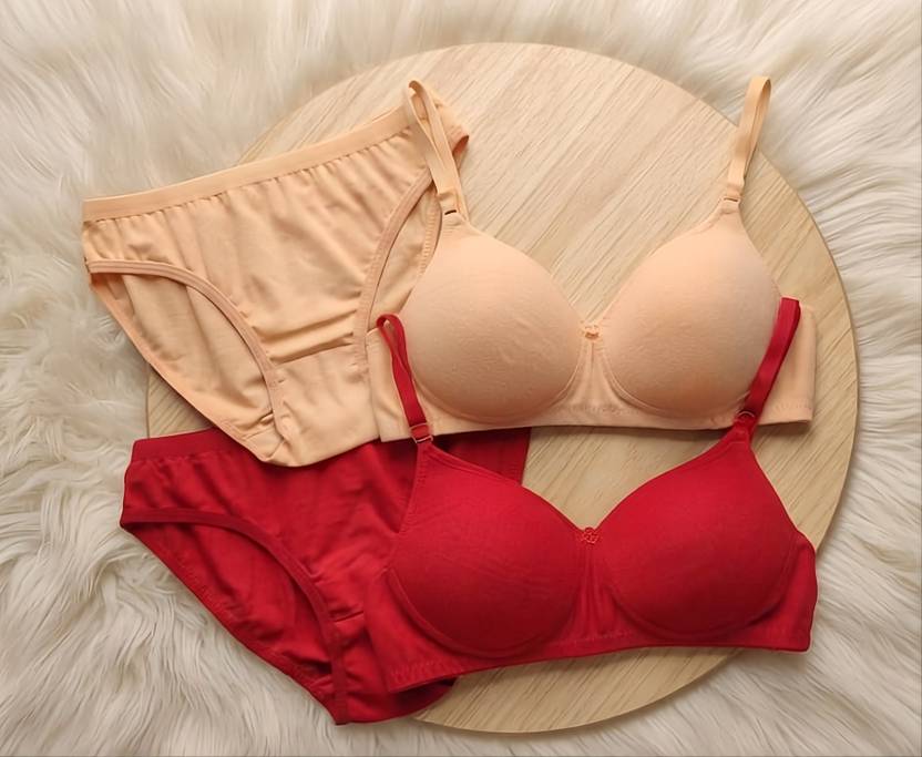 Anamta Bra & Panty Set Solid Multicolor Lingerie Set