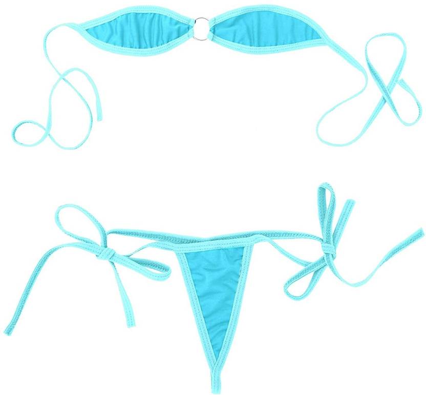 HotTouch Bra & Panty Set Solid Light Blue Lingerie Set