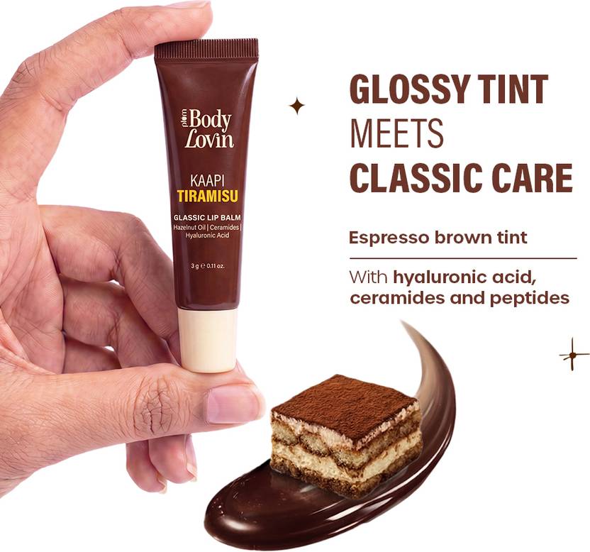 Plum BodyLovin' Kaapi Tiramisu Glassic Lip Balm | 3g Dark brown gloss