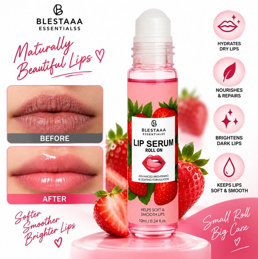 blestaaa essentialss Lip Serum Oil For Strawberry Flavour Strawberry